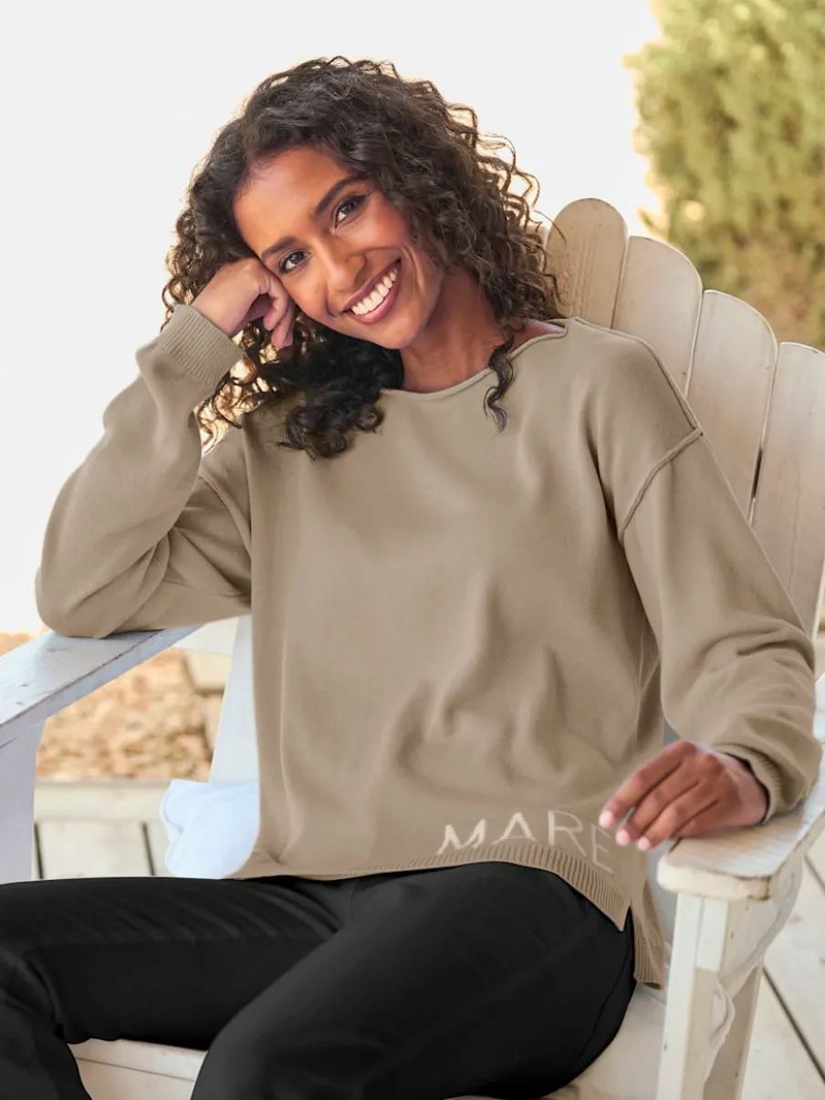 Pull ample à encolure ronde avec inscription MARE