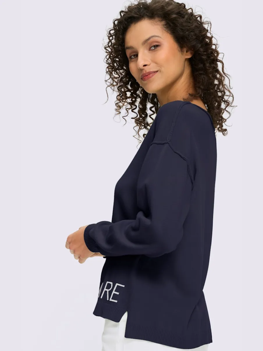 Pull ample à encolure ronde avec inscription MARE