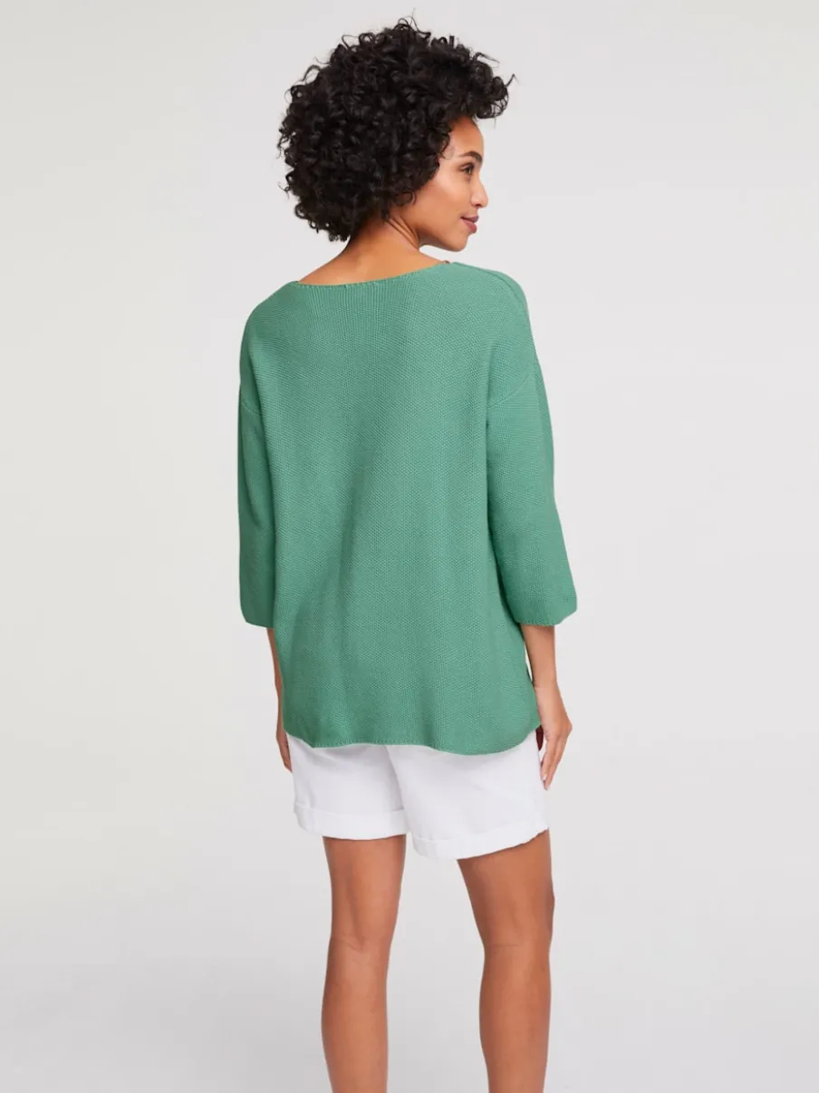 Pull ample en tricot original avec manches trois quart