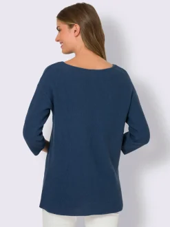 Pull ample en tricot original avec manches trois quart