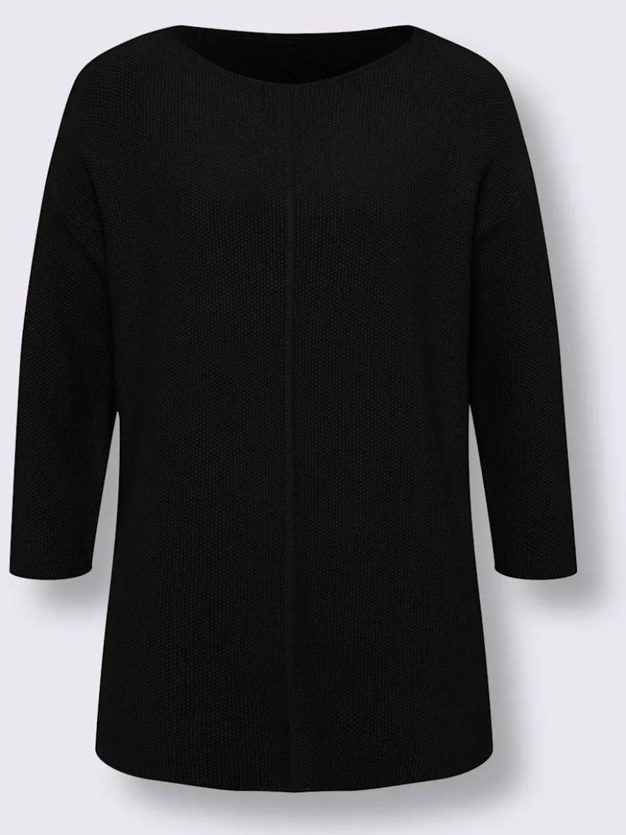 Pull ample en tricot original avec manches trois quart