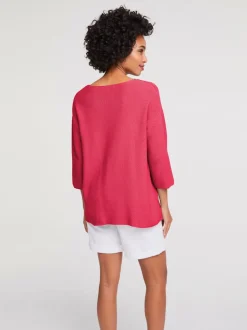 Pull ample en tricot original avec manches trois quart