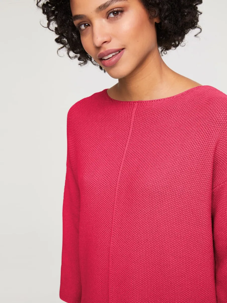Pull ample en tricot original avec manches trois quart