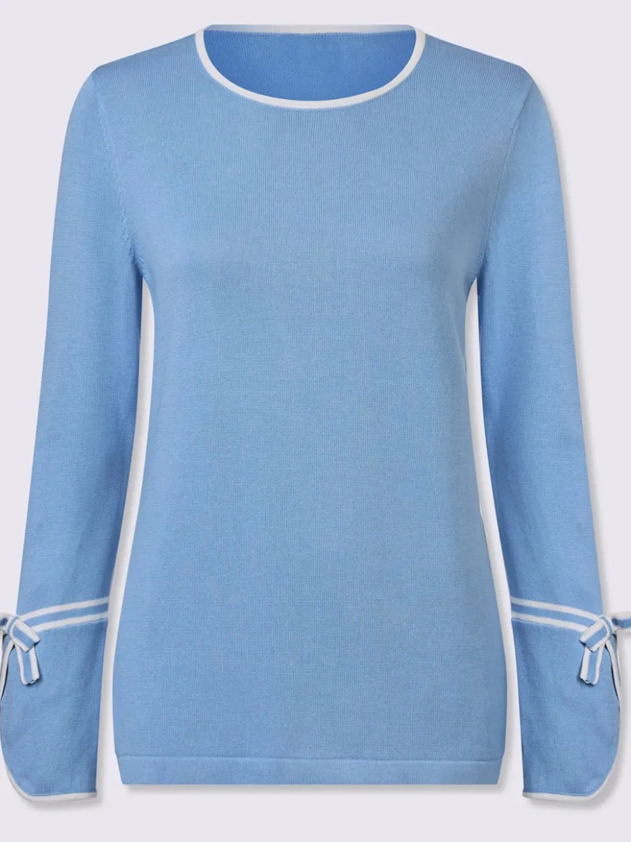 Pull au col rond avec finitions élégantes et doux nœuds