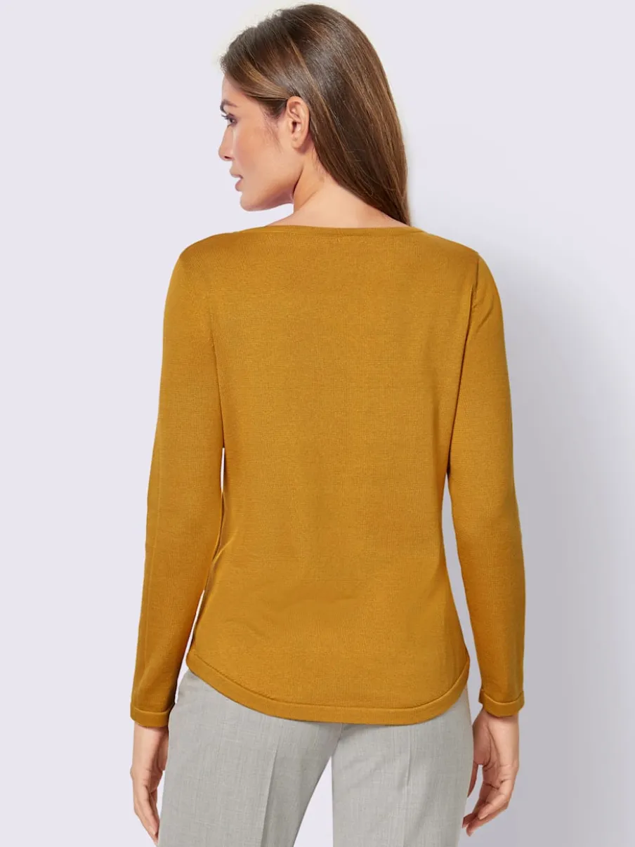 Pull basique avec col en U et manches longues