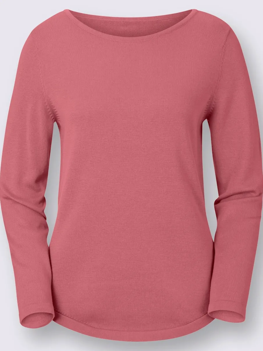 Pull basique avec col en U et manches longues