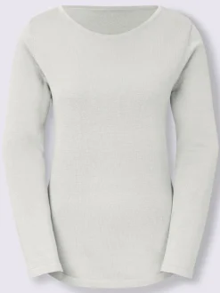 Pull basique avec col en U et manches longues
