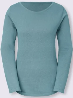Pull basique avec col en U et manches longues