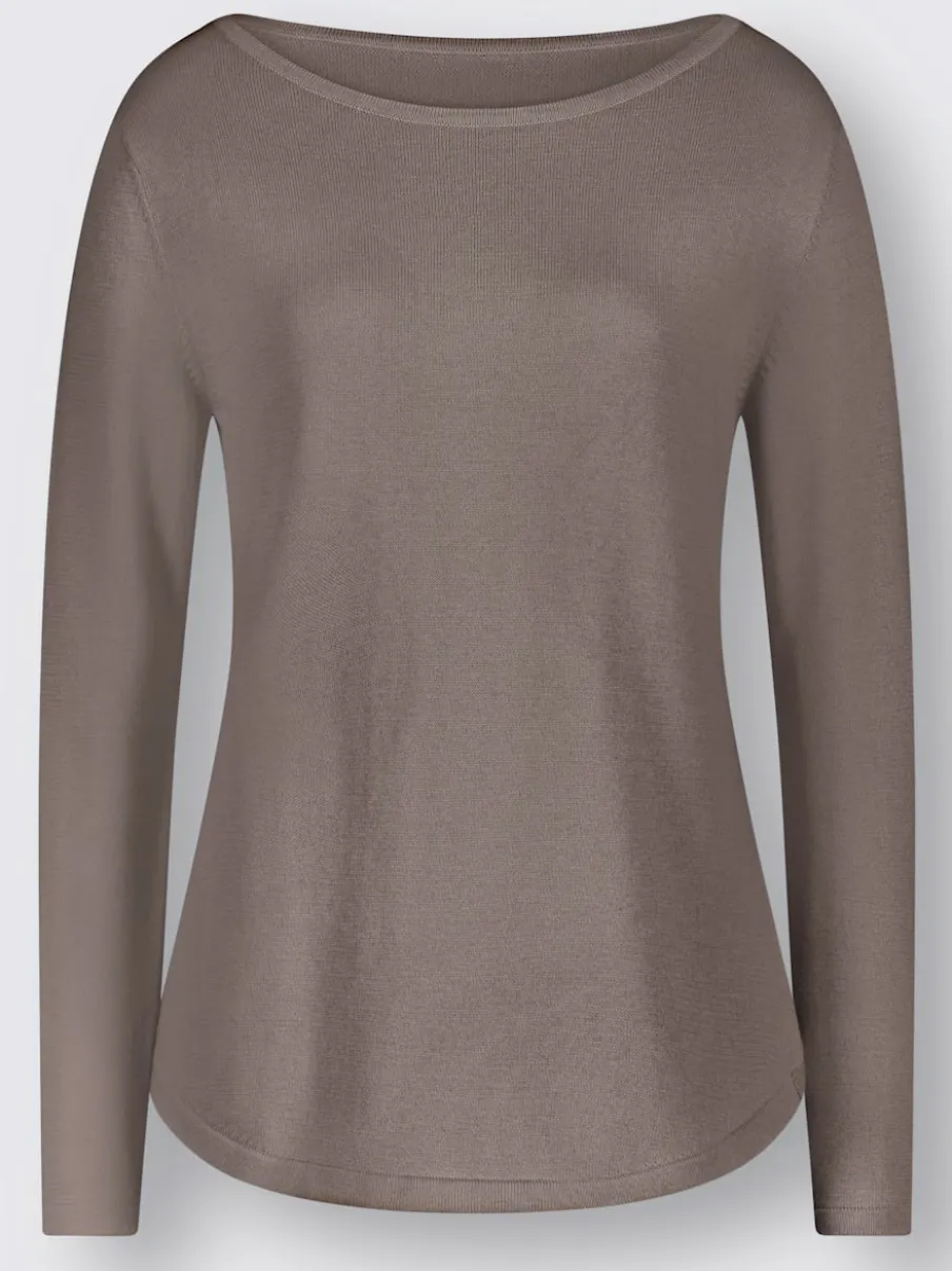 Pull basique avec col en U et manches longues