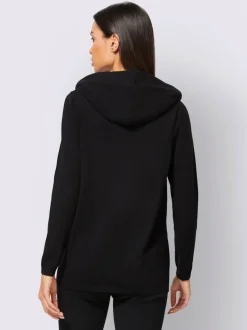 Pull à capuche manches longues avec inscription motif cœur étoile
