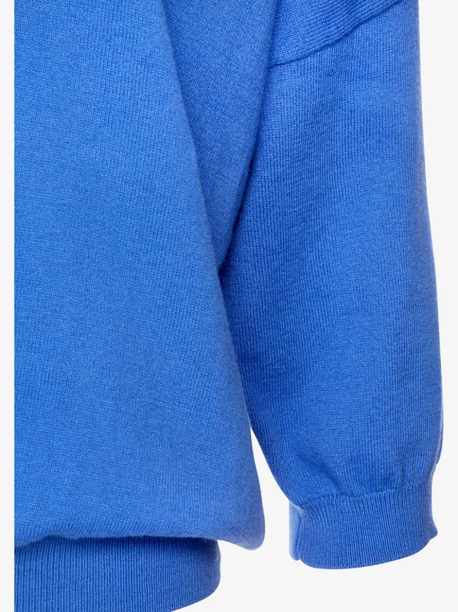 Pull chauve-souris avec encolure V et manches 3/4 en tricot doux