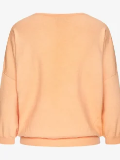 Pull chauve-souris avec encolure V et manches 3/4 en tricot doux
