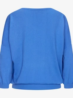 Pull chauve-souris avec encolure V et manches 3/4 en tricot doux