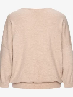 Pull chauve-souris avec encolure V et manches 3/4 en tricot doux
