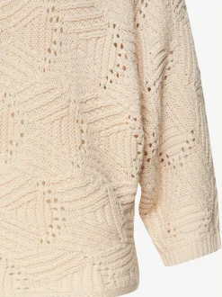 Pull chauve-souris encolure en U manches 3/4 tricoté