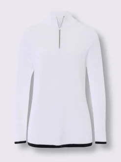Pull à col camionneur en tricot côtelé avec manches longues
