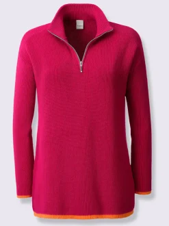 Pull à col camionneur en tricot côtelé avec manches longues