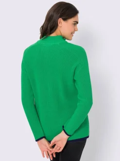 Pull à col camionneur en tricot côtelé avec manches longues