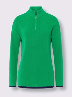 Pull à col camionneur en tricot côtelé avec manches longues