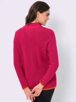 Pull à col camionneur en tricot côtelé avec manches longues