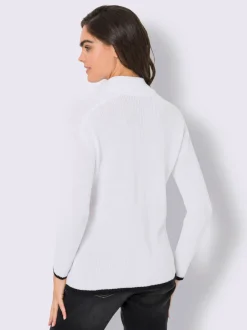 Pull à col camionneur en tricot côtelé avec manches longues
