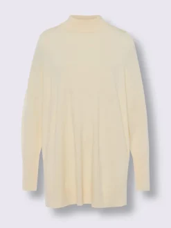 Pull à col montant avec boutons décoratifs au dos