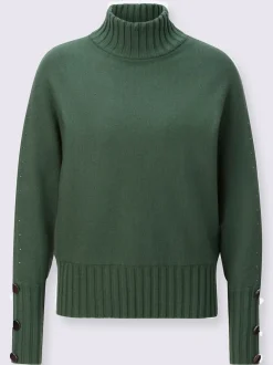 Pull à col montant avec manches chauve-souris et ornements