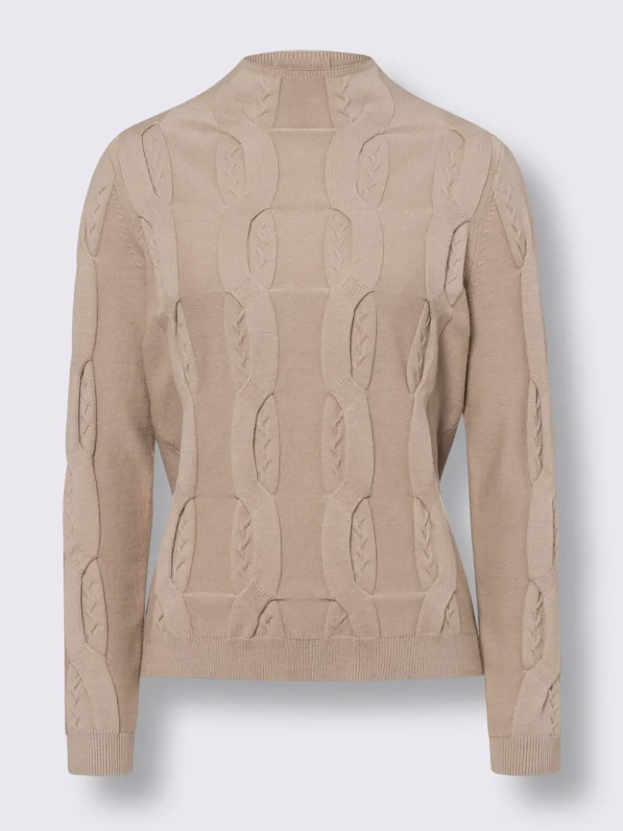 Pull col montant avec motif torsadé en viscose douce et chaude