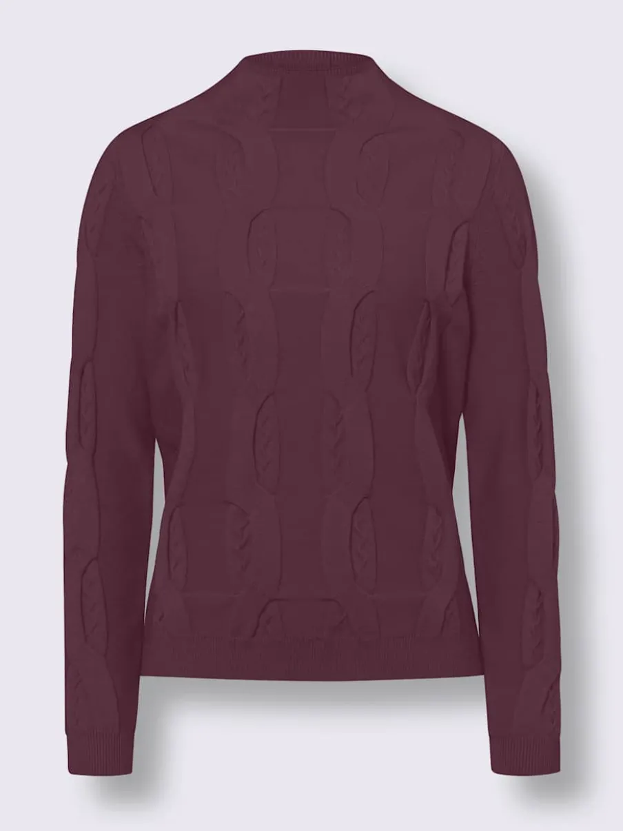 Pull col montant avec motif torsadé en viscose douce et chaude