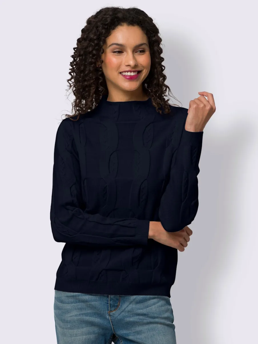 Pull col montant avec motif torsadé en viscose douce et chaude
