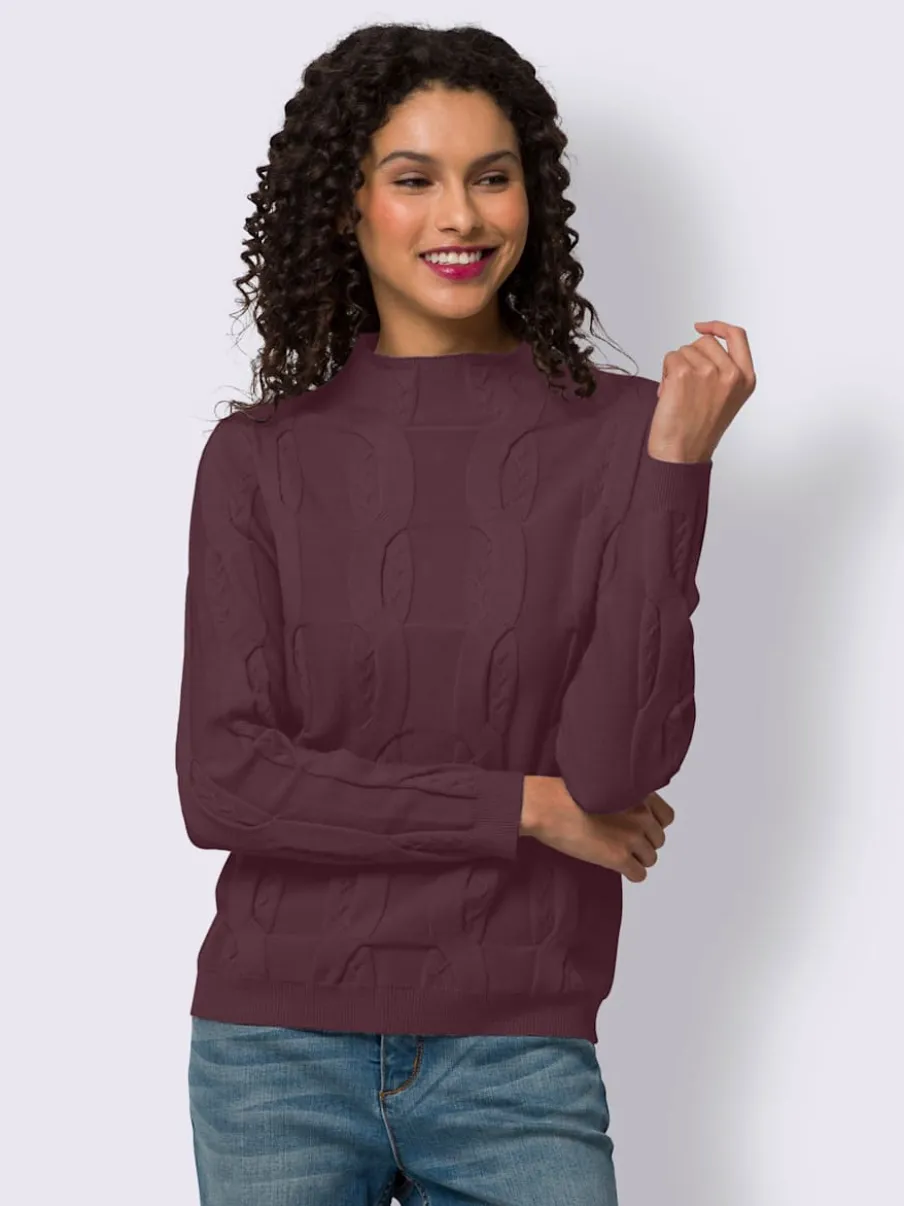 Pull col montant avec motif torsadé en viscose douce et chaude