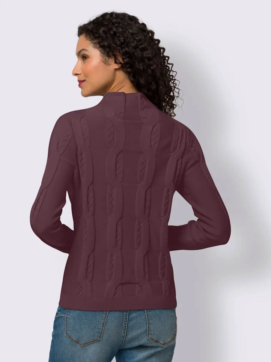 Pull col montant avec motif torsadé en viscose douce et chaude