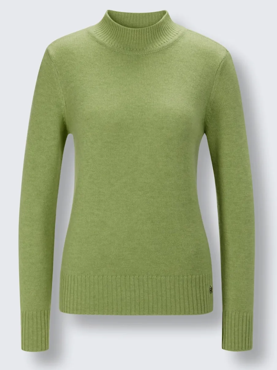 Pull à col montant en mélange laine et cachemire