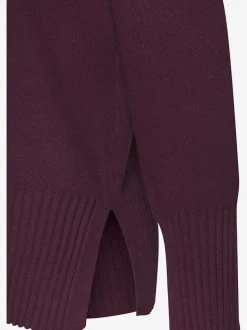 Pull col montant en tricot côtelé avec manches longues