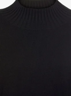 Pull col montant en tricot côtelé avec manches longues