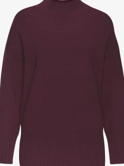 Pull col montant en tricot côtelé avec manches longues