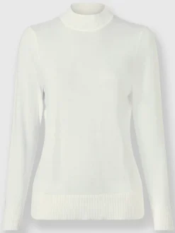 Pull à col montant en tricot fin doux côtelé