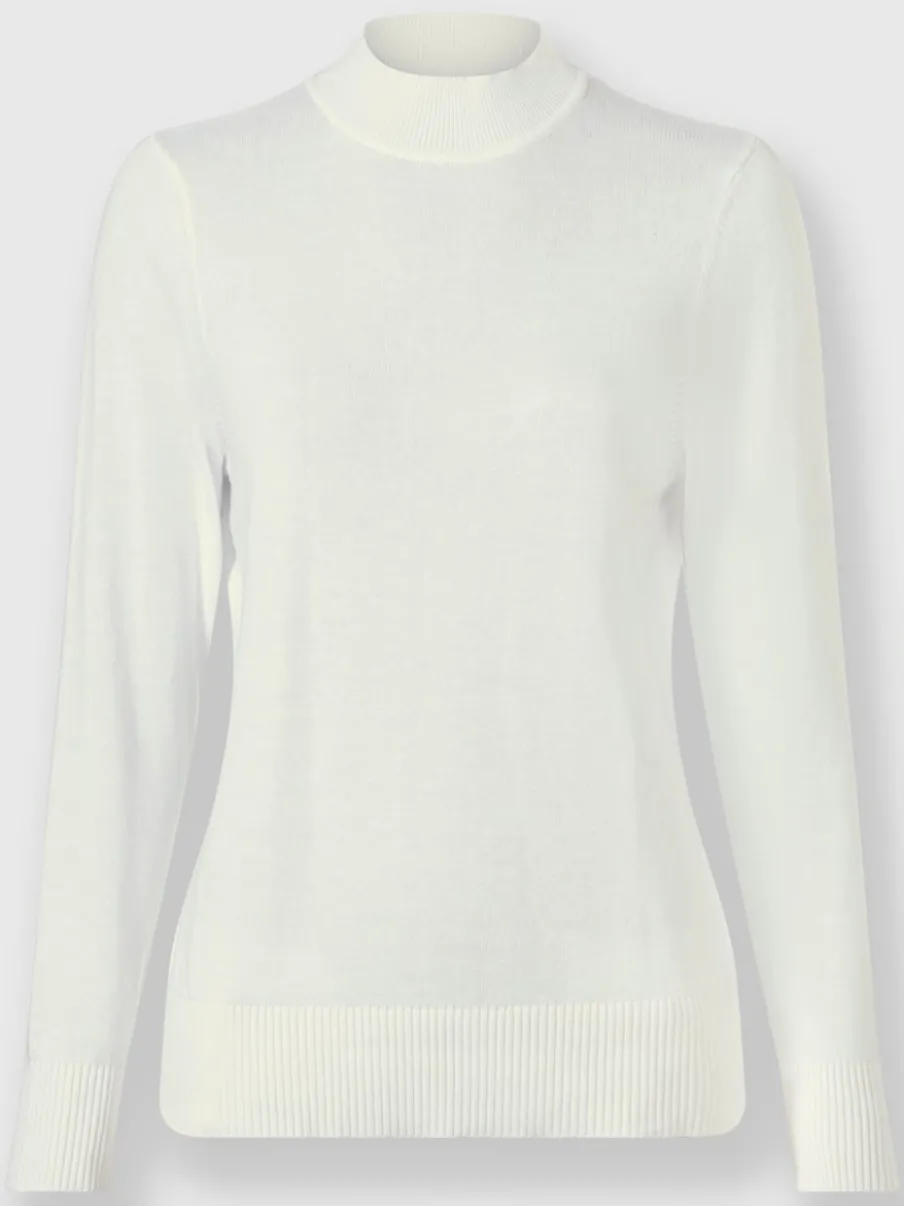 Pull à col montant en tricot fin doux côtelé
