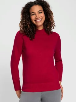 Pull à col montant en tricot fin doux côtelé