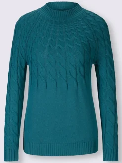 Pull à col montant à motifs torsadés doux et confortable
