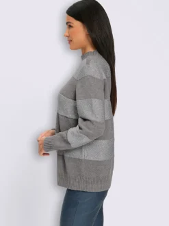Pull à col montant rayures tendance