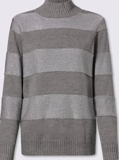 Pull à col montant rayures tendance