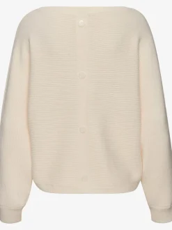 Pull col rond avec manches chauve-souris et ourlet droit en tricot côtelé