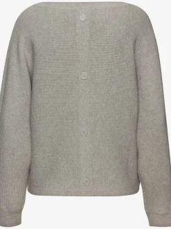Pull col rond avec manches chauve-souris et ourlet droit en tricot côtelé