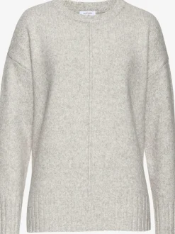 Pull col rond avec manches longues et coutures décoratives