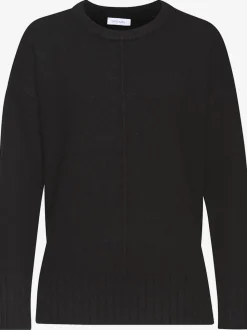 Pull col rond avec manches longues et coutures décoratives