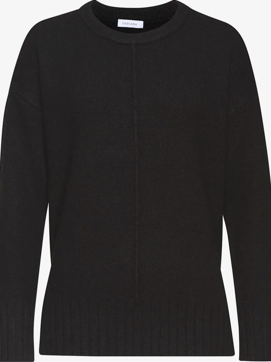 Pull col rond avec manches longues et coutures décoratives