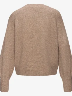 Pull col rond avec manches longues et boutons doux