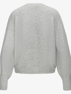Pull col rond avec manches longues et boutons doux