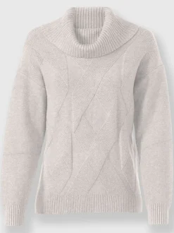 Pull à col roulé avec motif torsadé et manches longues